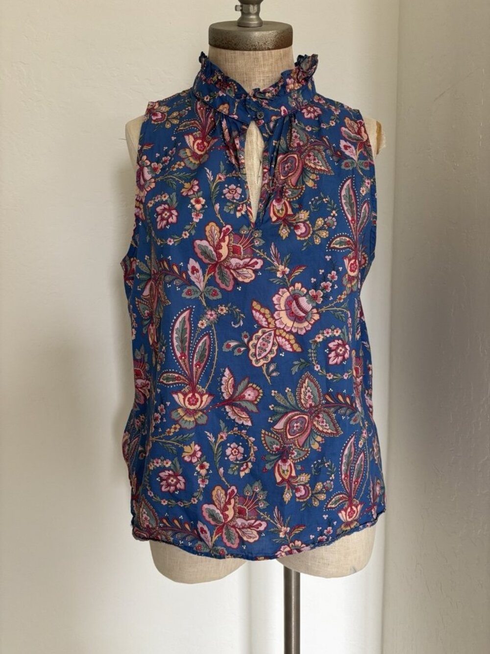 J. Crew x Liberty Thorpe Floral Ruffle Girly Feminine Tank Shirt Top Blouse